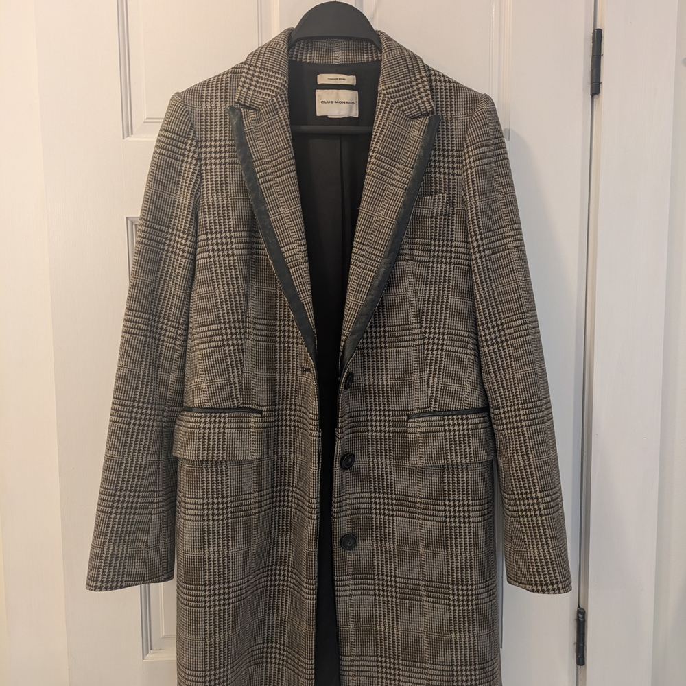 Club Monaco Brown Checkered Blazer